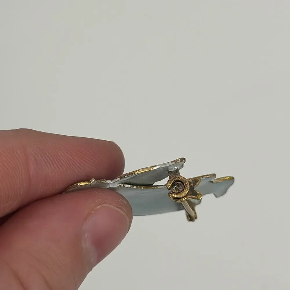 Angel Vermeil Enamel brooch